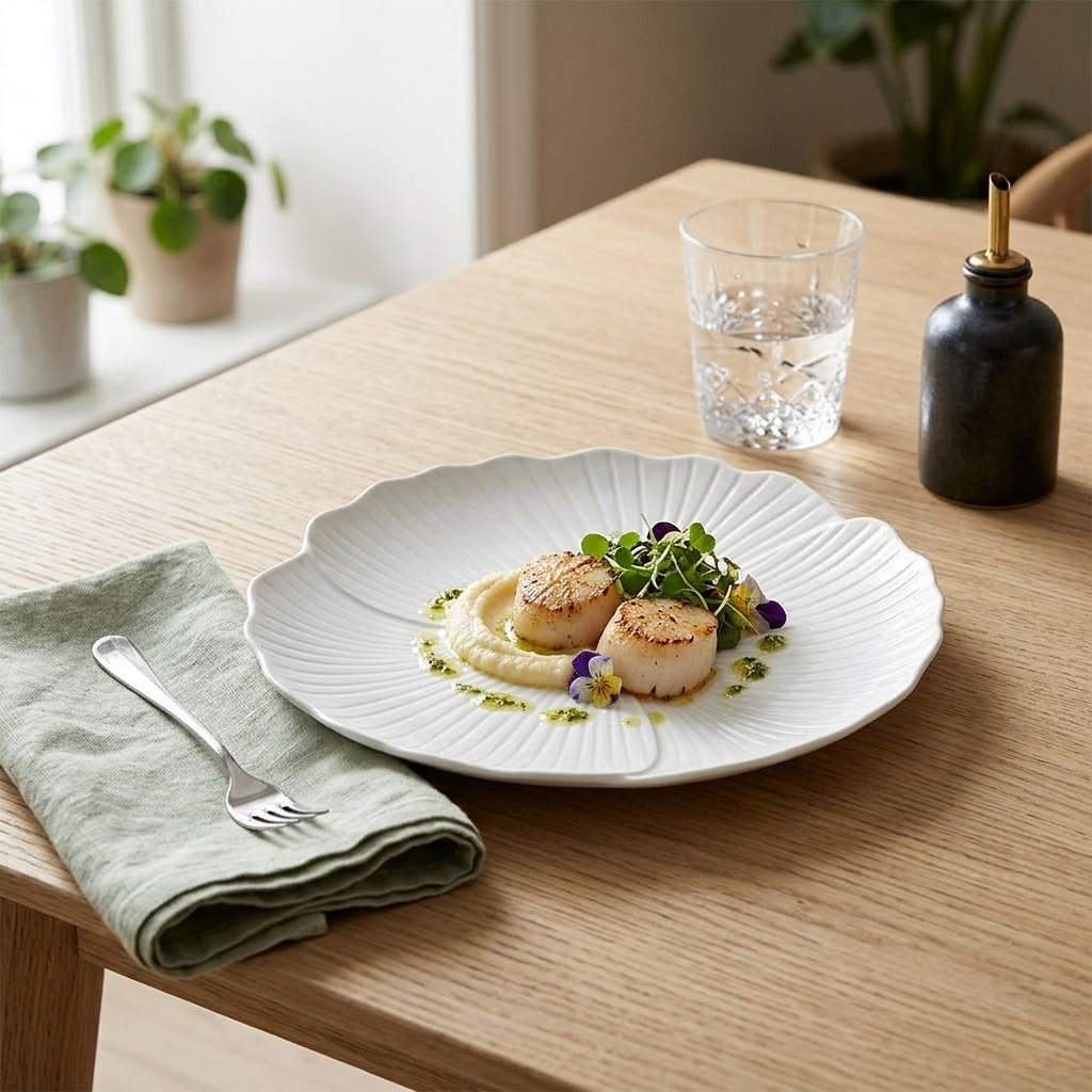 Ceramic Flower-Shaped Flat Plate