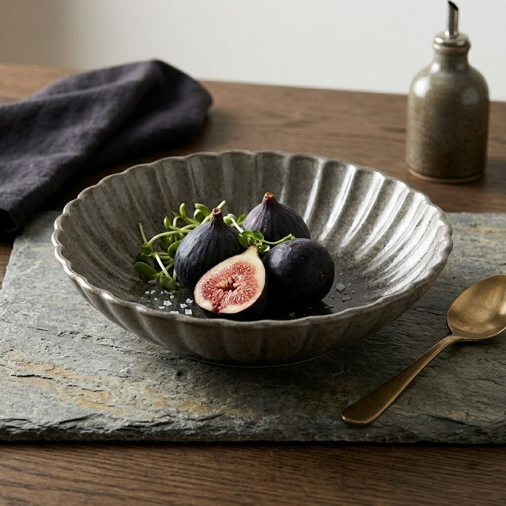 Petal-Shaped Ceramic Salad Bowl