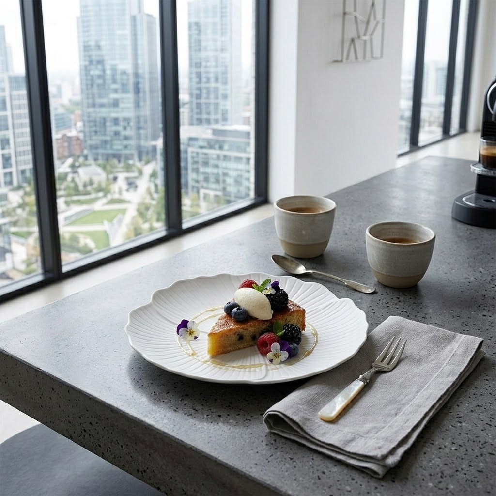 Ceramic Flower-Shaped Flat Plate