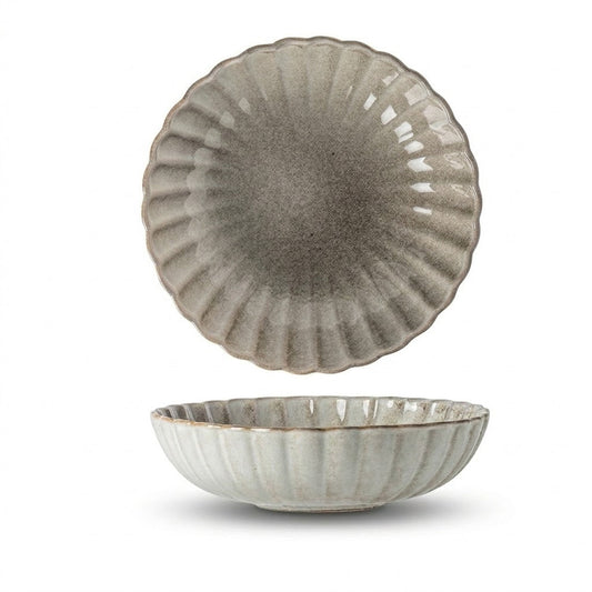Petal-Shaped Ceramic Salad Bowl